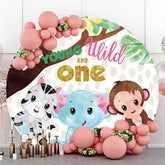 Lofaris One Birthday Young Wild Elephant Round Party Backdrops