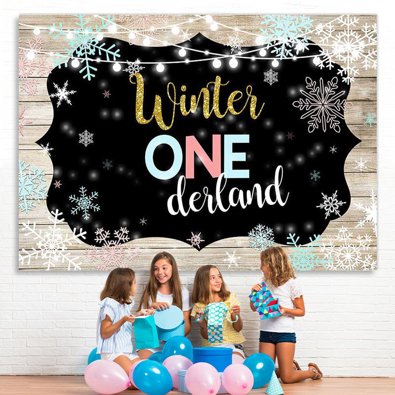 Lofaris One-derland Winter Snowflake Board Photoshoot Backdrop
