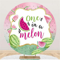 Lofaris One In A Melon Summer Simple Circle Birthday Backdrop