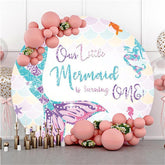 Lofaris One Little Mermaid Turning 1st Round Birthday Backdrop