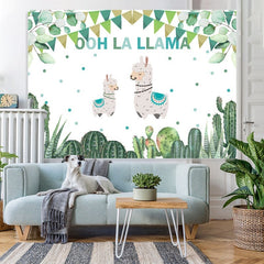 Lofaris Ooh La Llama Cactus Baby Shower Backdrop For Party