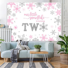 Lofaris Our Litter Snowflake Is Turning Two Winter Backdrop