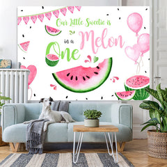 Lofaris Our Litter Sweetie Is Onemelon 1st Birthday Backdrop for Girl