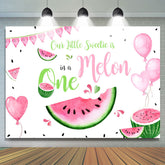 Lofaris Our Litter Sweetie Is Onemelon 1st Birthday Backdrop for Girl