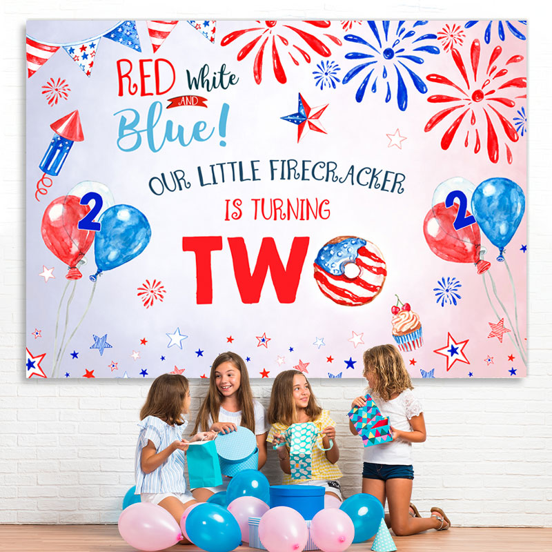 Lofaris Our Little Baby Is Turning Two Birthday Backdrop