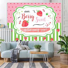 Lofaris Our Little Berry Sweet Is Turning One Birthday Backdrop