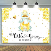 Lofaris Our Little Honey Is Turning 1 Happy Birthday Backdrop