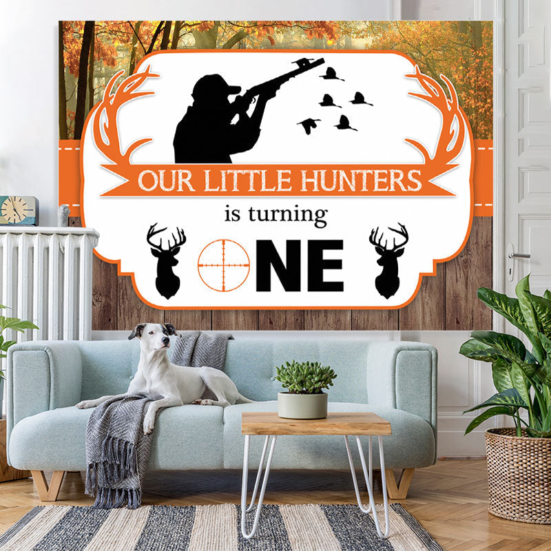 Lofaris Our Little Hunters Is Truning One 1St Birthday Backdrop