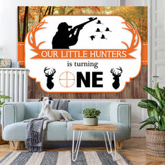 Lofaris Our Little Hunters Is Truning One 1St Birthday Backdrop