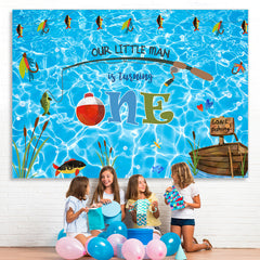 Lofaris Our Little Man Is Turning 1st Happy Birthday Backdrop