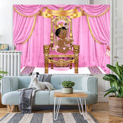 Lofaris Our Little Princess Pink and Gold Baby Shower Backdorop