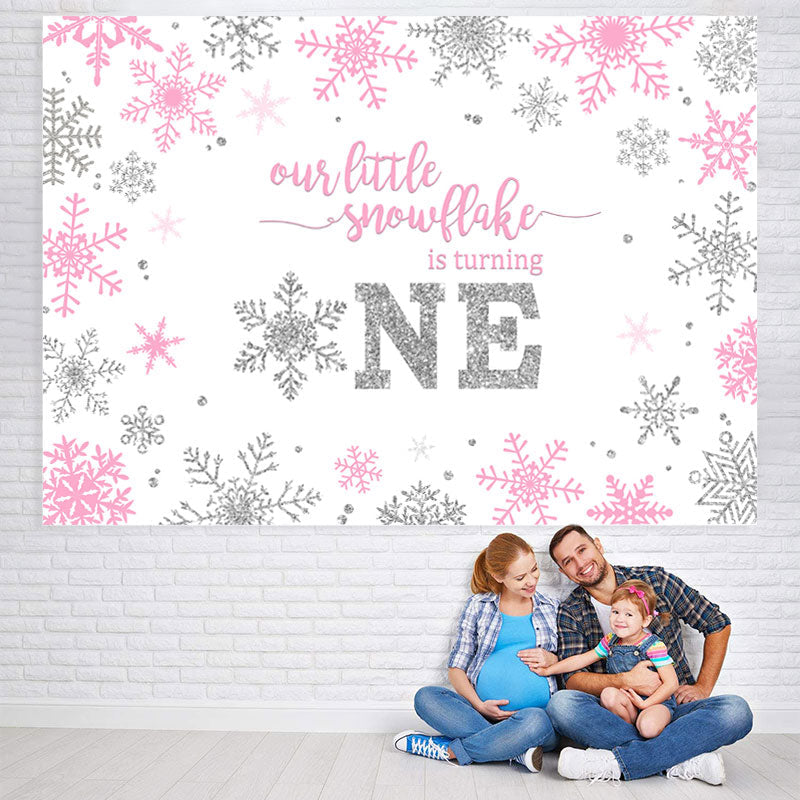 Lofaris Our Little Snowflake Is Turning 1st Birthday Backdrop