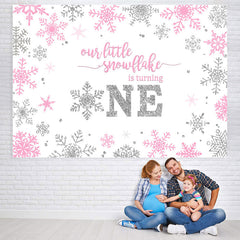 Lofaris Our Little Snowflake Is Turning 1st Birthday Backdrop