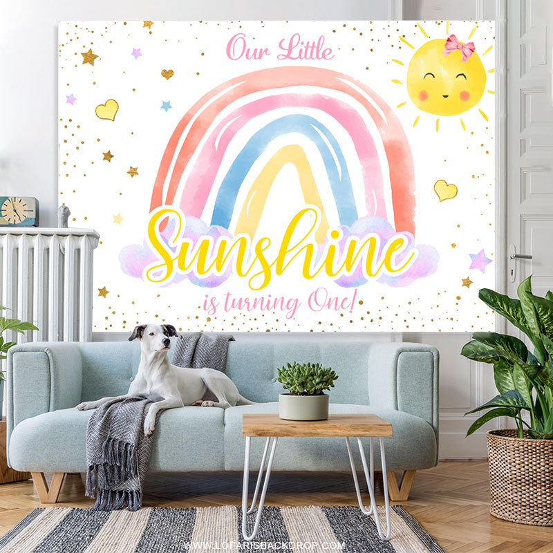 Lofaris Our Little Sunshine First Birthday Backdrop For Girl