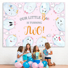 Lofaris Our Littlt Boo Is Thrning Two 2nd Birthday Backdrop