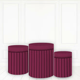 Lofaris Oxblood Red Pedestal Cover Printed Fabric Pillar