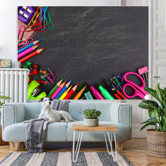 Lofaris Pencils Blackboard Backdrops Classroom Photo for kids