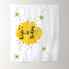 Lofaris Personalized 1st Birthday Bee Backdrop Decor