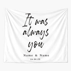 Lofaris Personalized Always You White Wedding Backdrop Banner