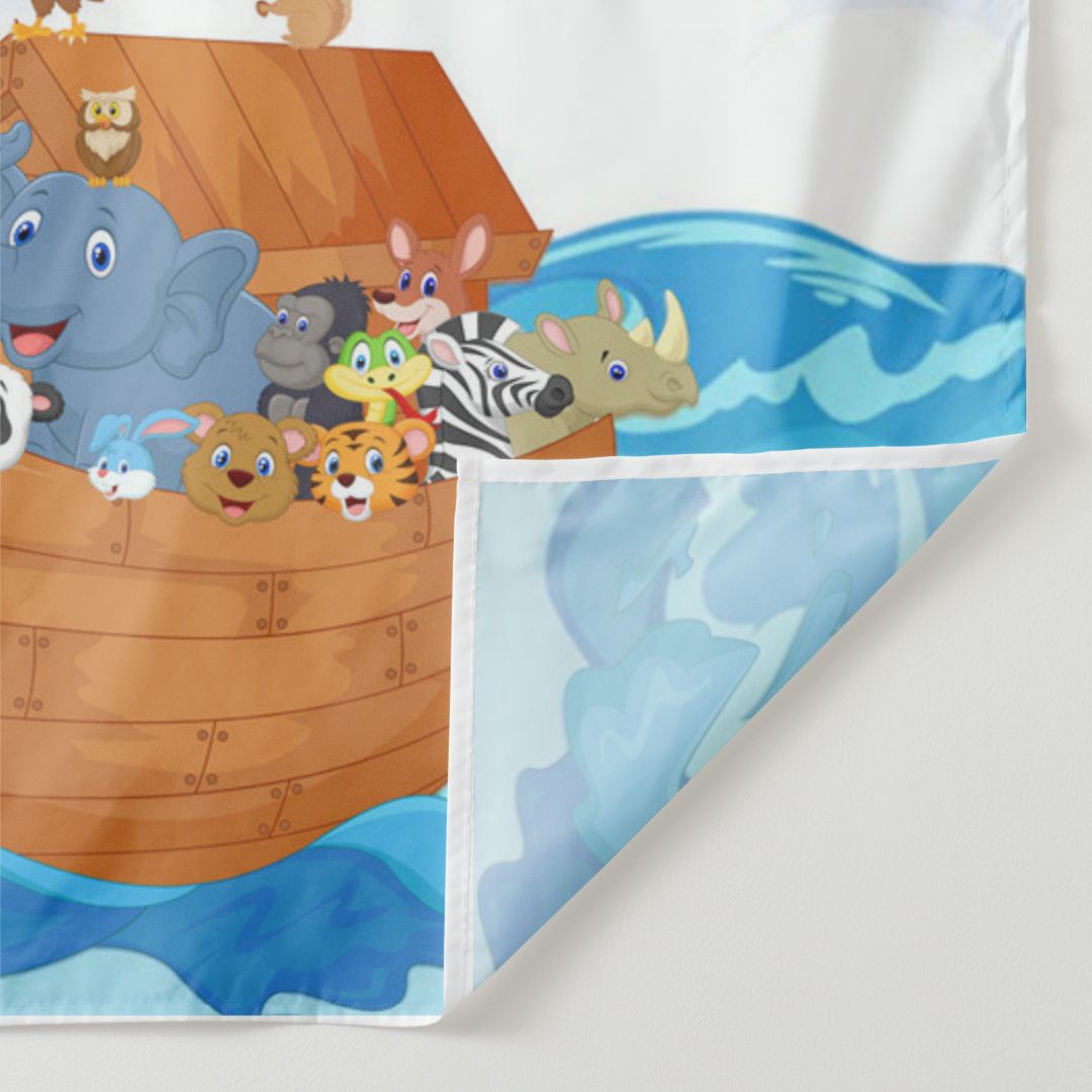 Lofaris Personalized Animals On A Boat Birthday Backdrop