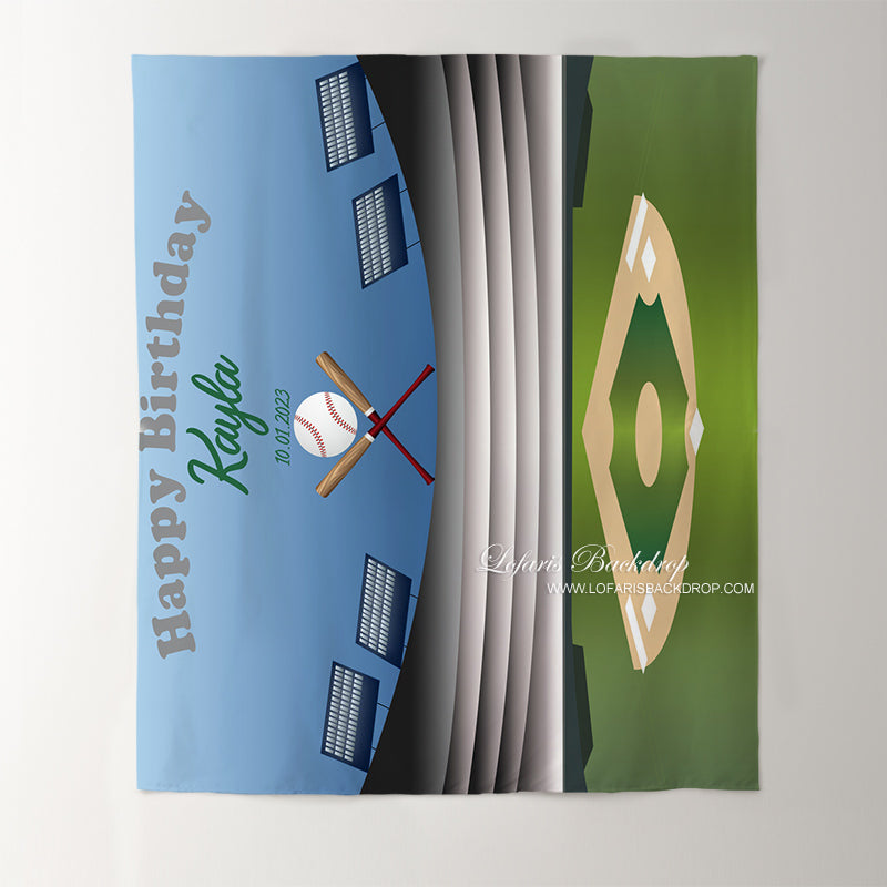 Lofaris Personalized Baseball Birthday Backdrop Decor