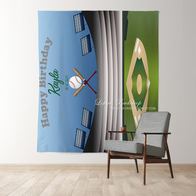 Lofaris Personalized Baseball Birthday Backdrop Decor