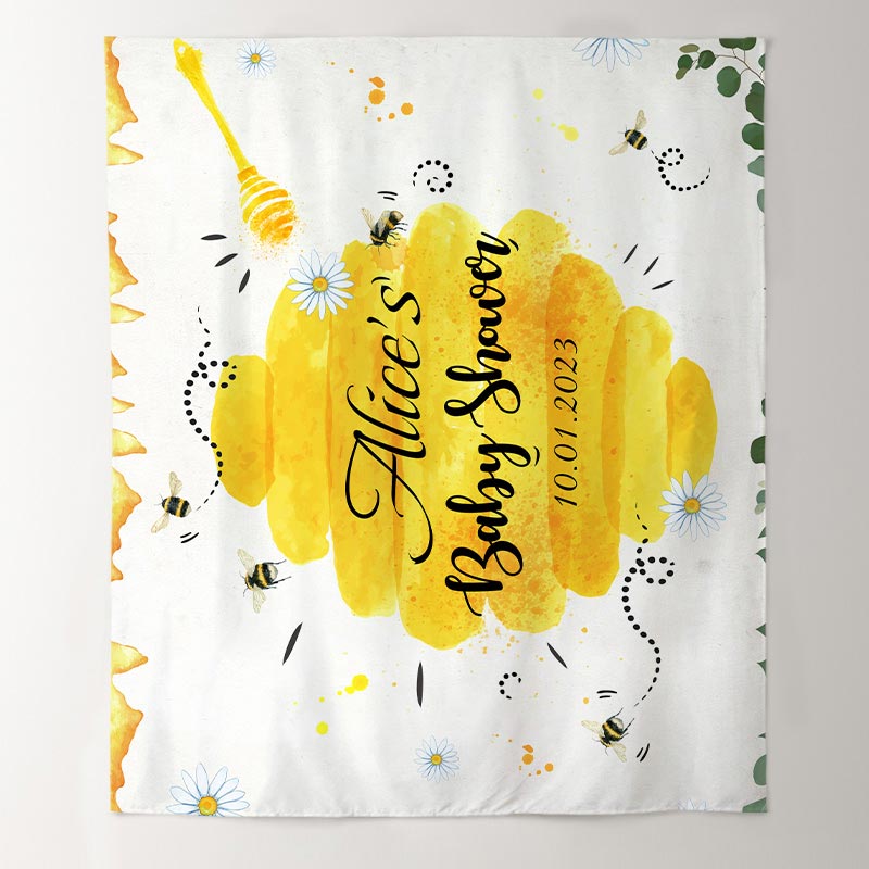 Lofaris Personalized Bee Fly And Honey Baby Shower Backdrop