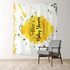 Lofaris Personalized Bee Fly And Honey Baby Shower Backdrop