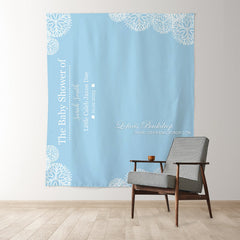 Lofaris Personalized Blue Baby Shower Backdrop For Boy