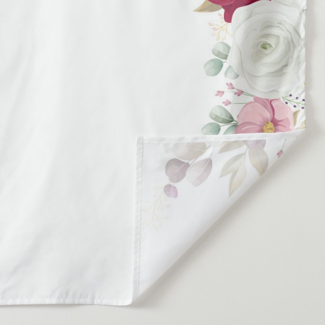 Lofaris Personalized Blush floral Wedding Backdrop Decor Banner
