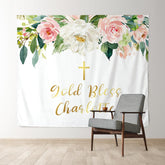 Lofaris Personalized Blush Pink And White Backdrop For Baby Shower