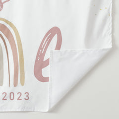 Lofaris Personalized Blush Rainbow Birthday Backdrop Decor