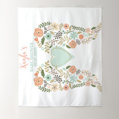 Lofaris Personalized Boho Angel Wings Baby Shower Backdrop