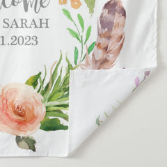 Lofaris Personalized Boho Flowers Baby Shower Backdrop