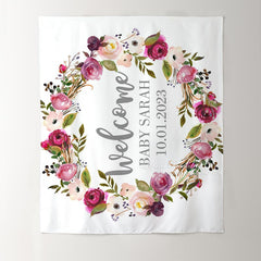 Lofaris Personalized Boho Flowers Photo Baby Shower Backdrop