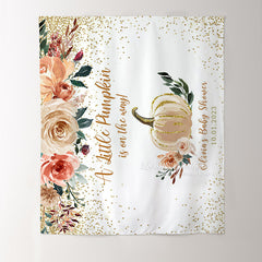 Lofaris Personalized Boho Pumpkin Baby Shower Backdrop Banner