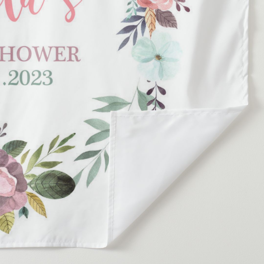 Lofaris Personalized Boho Watercolor Flower Baby Shower Backdrop