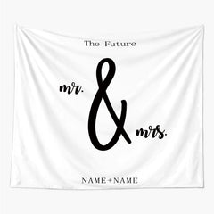 Lofaris Personalized Boho Wedding Backdrop White Quote