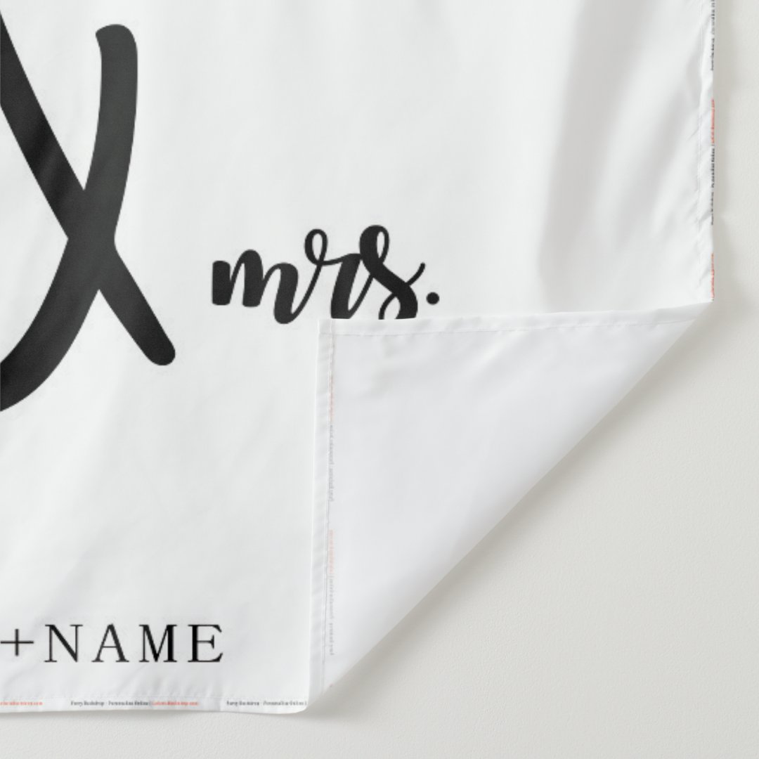 Lofaris Personalized Boho Wedding Backdrop White Quote
