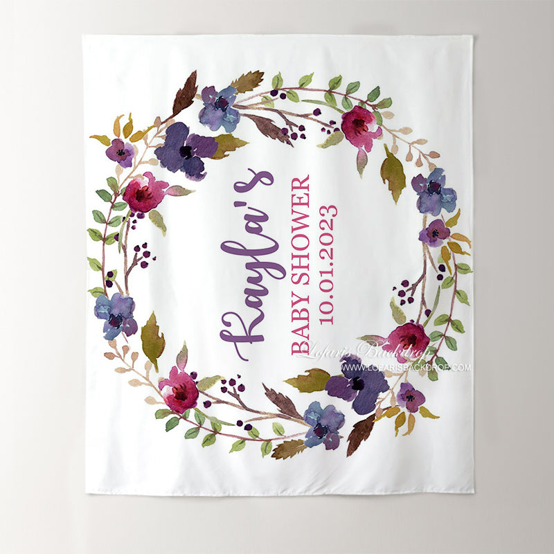 Lofaris Personalized Booth Flowers Baby Shower Backdrop