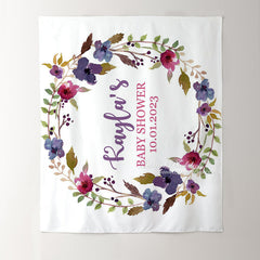 Lofaris Personalized Booth Flowers Baby Shower Backdrop