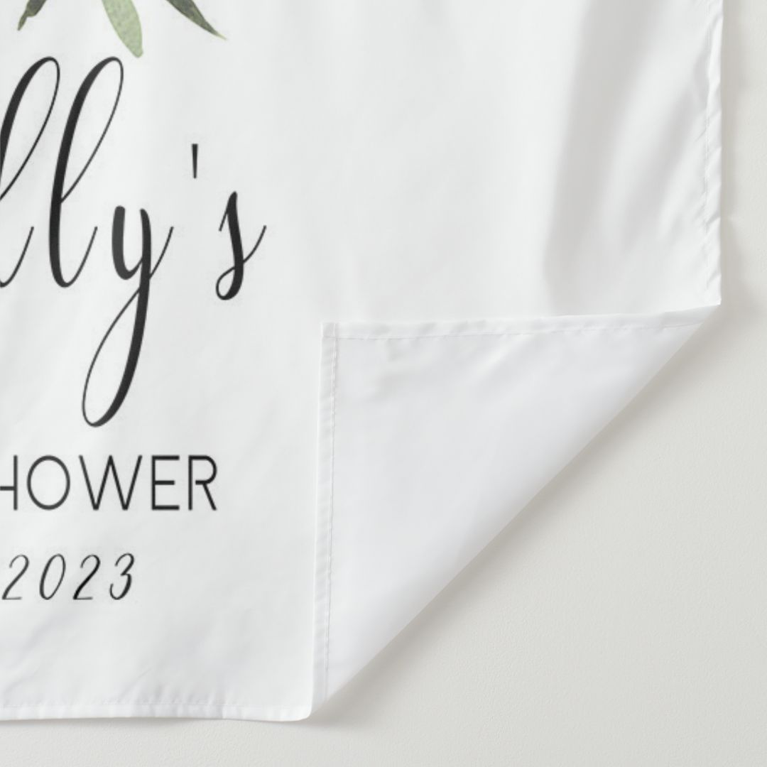 Lofaris Personalized Botanical Baby Shower Backdrop Banner