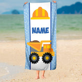 Lofaris Personalized Boys Classic Dump Toy Trucks Beach Towel