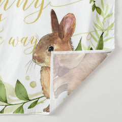 Lofaris Personalized Bunny And Greenery Backdrop for Baby Shower