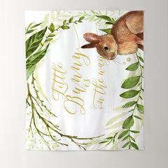 Lofaris Personalized Bunny And Greenery Backdrop for Baby Shower