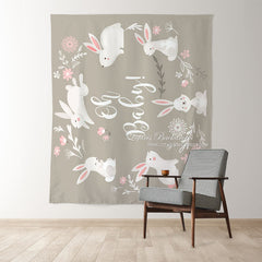 Lofaris Personalized Bunny Rabbit Oh Baby Shower Backdrop
