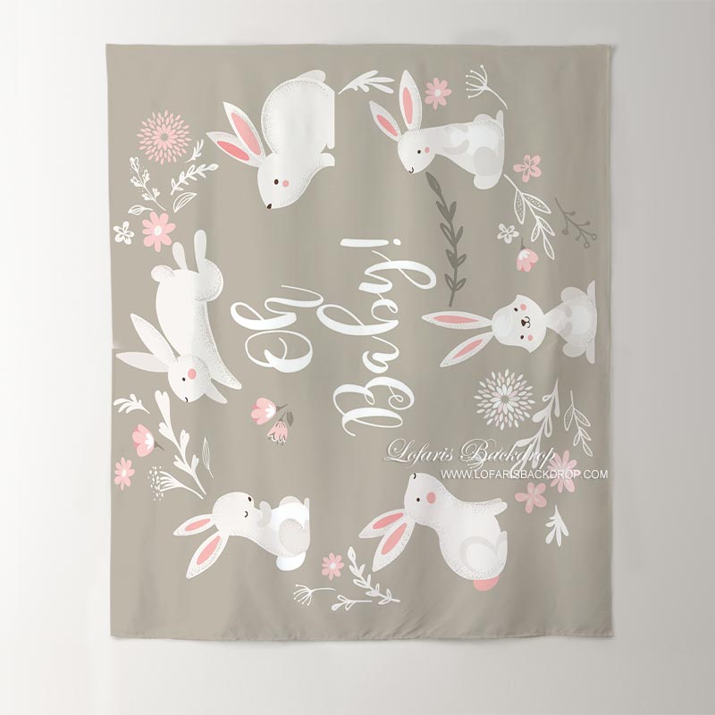 Lofaris Personalized Bunny Rabbit Oh Baby Shower Backdrop