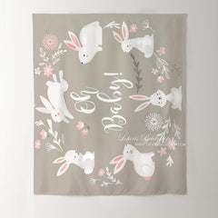 Lofaris Personalized Bunny Rabbit Oh Baby Shower Backdrop