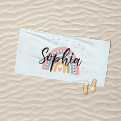 Lofaris Personalized Cartoon Picture Name Kids Summer Beach Towel