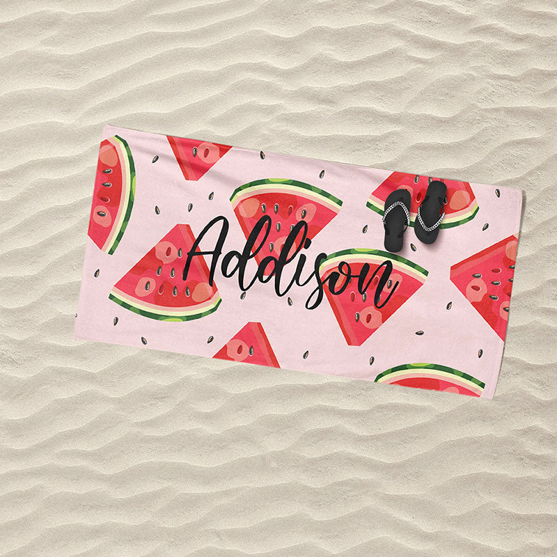 Lofaris Personalized Cartoon Picture Name Kids Summer Beach Towel